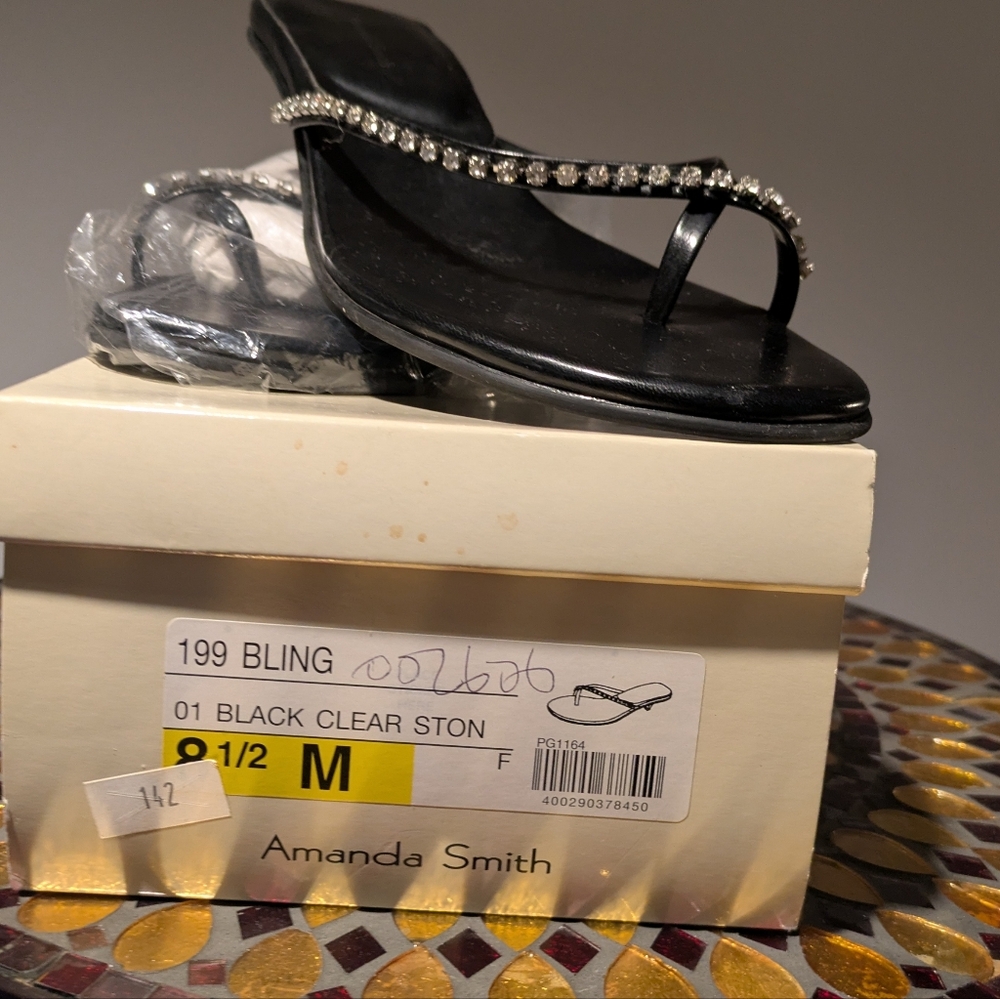 Amanda Smith Black Heels with Rhinestones